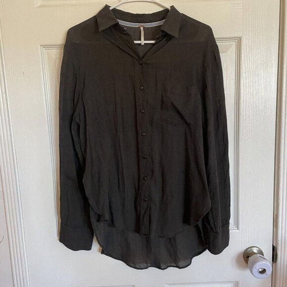Womens Green Free people size small s button up - Picture 1 of 10